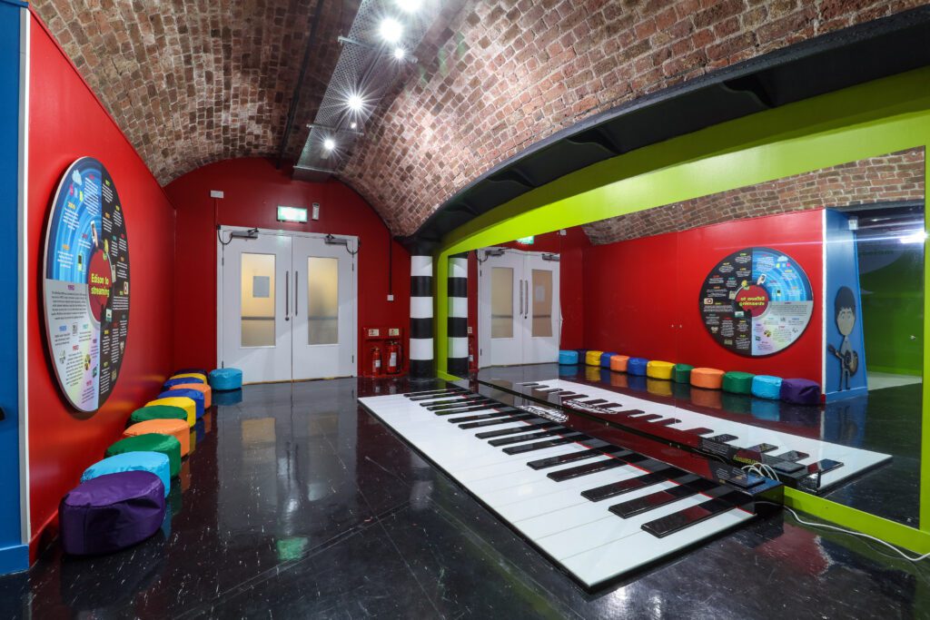 The piano in the Discovery Zone at The Beatles Story Museum Liverpool