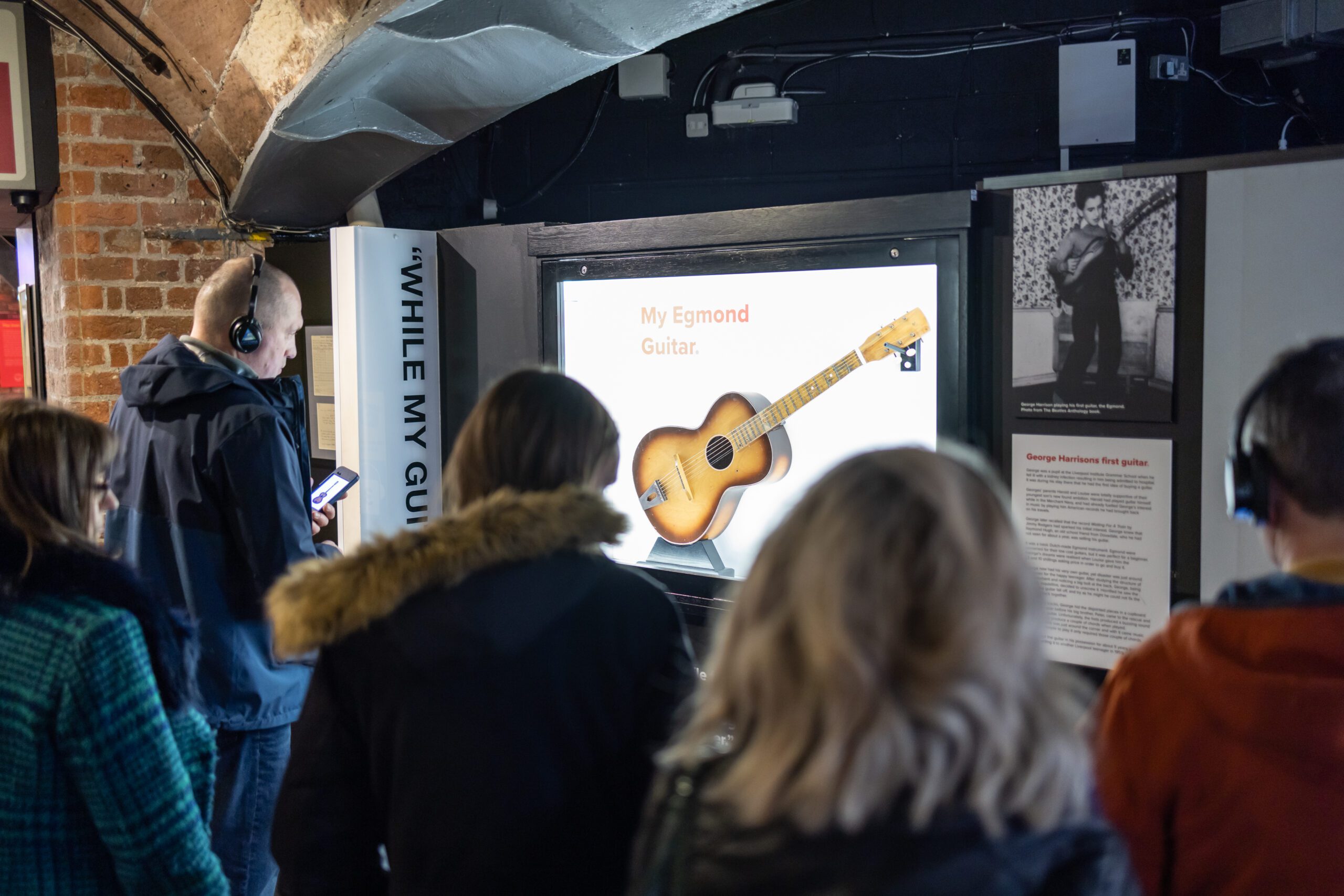 George Harrison's first guitar on display at The Beatles Story Museum Liverpool