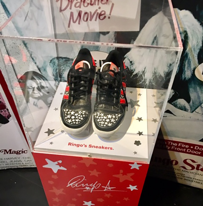 Ringo Shoes memorabilia on display at The Beatles Story Museum Liverpool