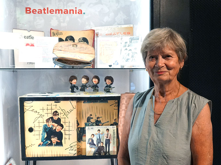 Bernie Byrne's personal collection of Beatles memorabiliaon display at The Beatles Story Museum, Liverpool