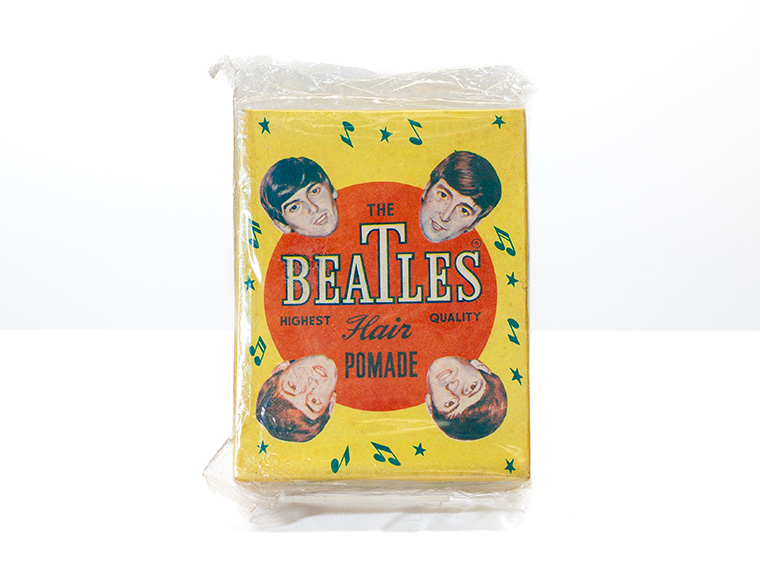 Beatles hair pomade on display in the USA room at The Beatles Story