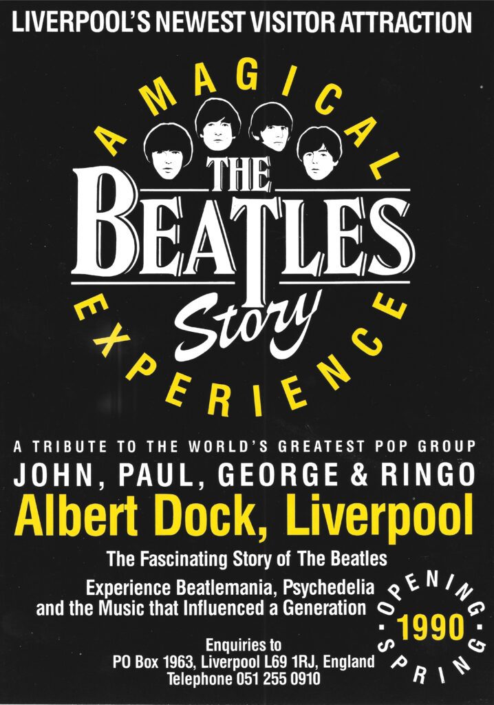 Beatles Story flyer advertising the Opening day