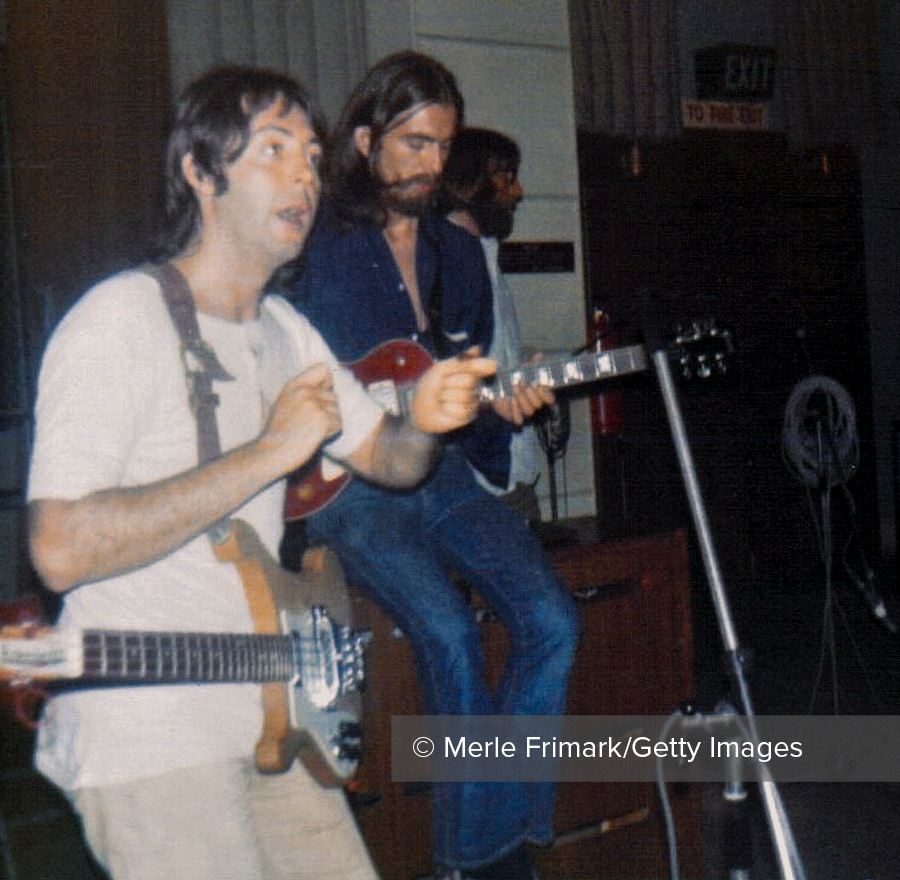 Paul, George and Mal Evans, EMI Studios July 1969. Photo Merle Frimark Getty Images