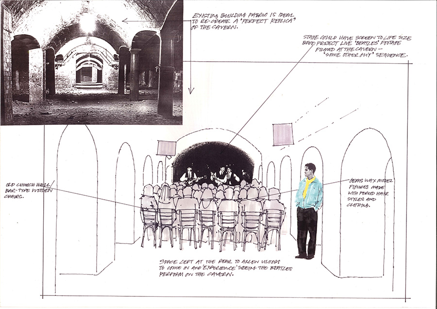 cavern club concept art when The Beatles Story was being designed in 1989/1990