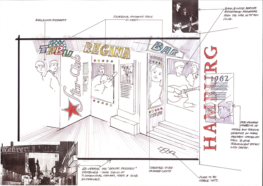 hamburg concept art when The Beatles Story was being designed in 1989/1990
