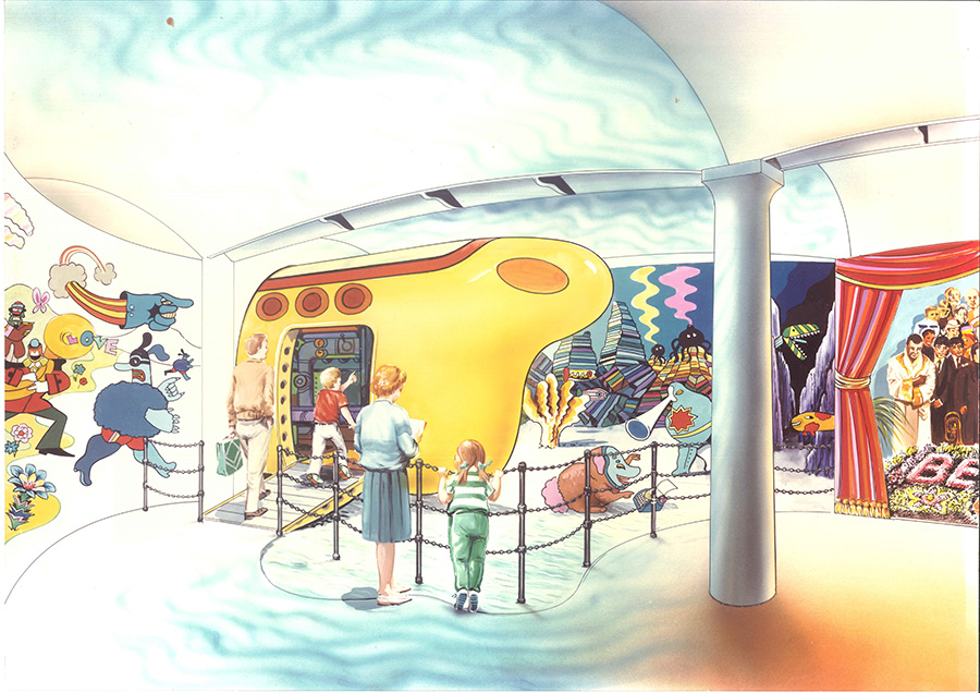 yellow sub concept art when The Beatles Story was being designed in 1989/1990