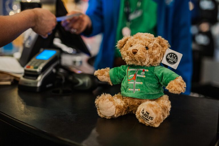 beatles teddy bear at the beatles story fab4 store The Beatles Story Museum, Liverpool