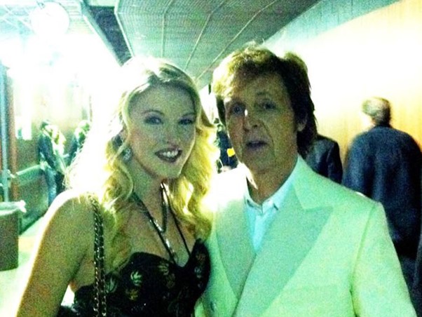 Paul McCartney and Ashley Campbell at the 2012 Grammy Awards