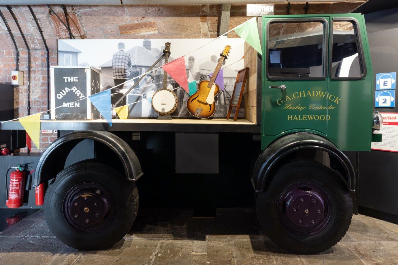 The Quarrymen display at The Beatles Story Museum, Liverpool.
