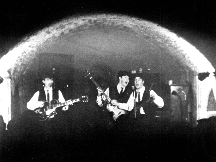 Beatles performing in Cavern Club
