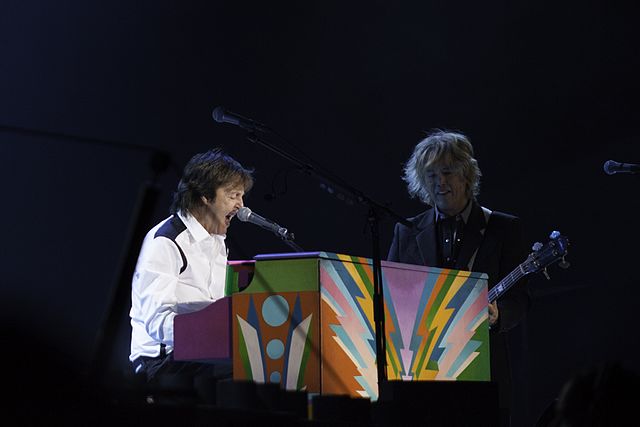 Paul McCartney playing replica 'Magic' piano, during his 'Out There' tour in Montevideo, 2014. Credit: Jimmy Baikovicius.