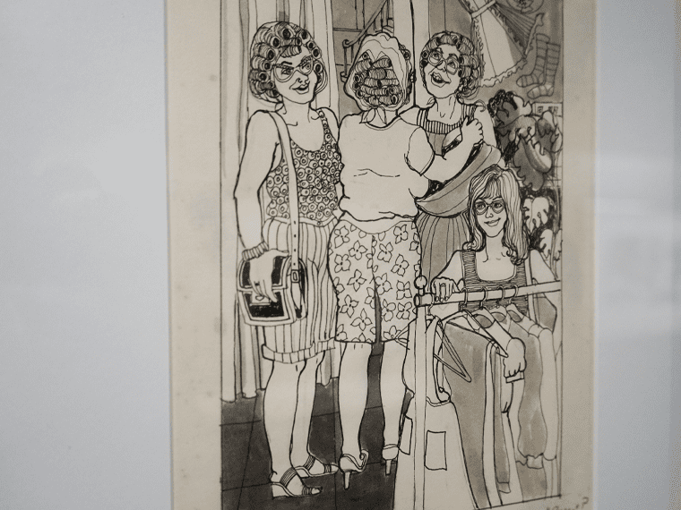 A drawing by Cynthia captioned "My Gaad' did you ever see anyone as ugly as that 'Ringo'?".