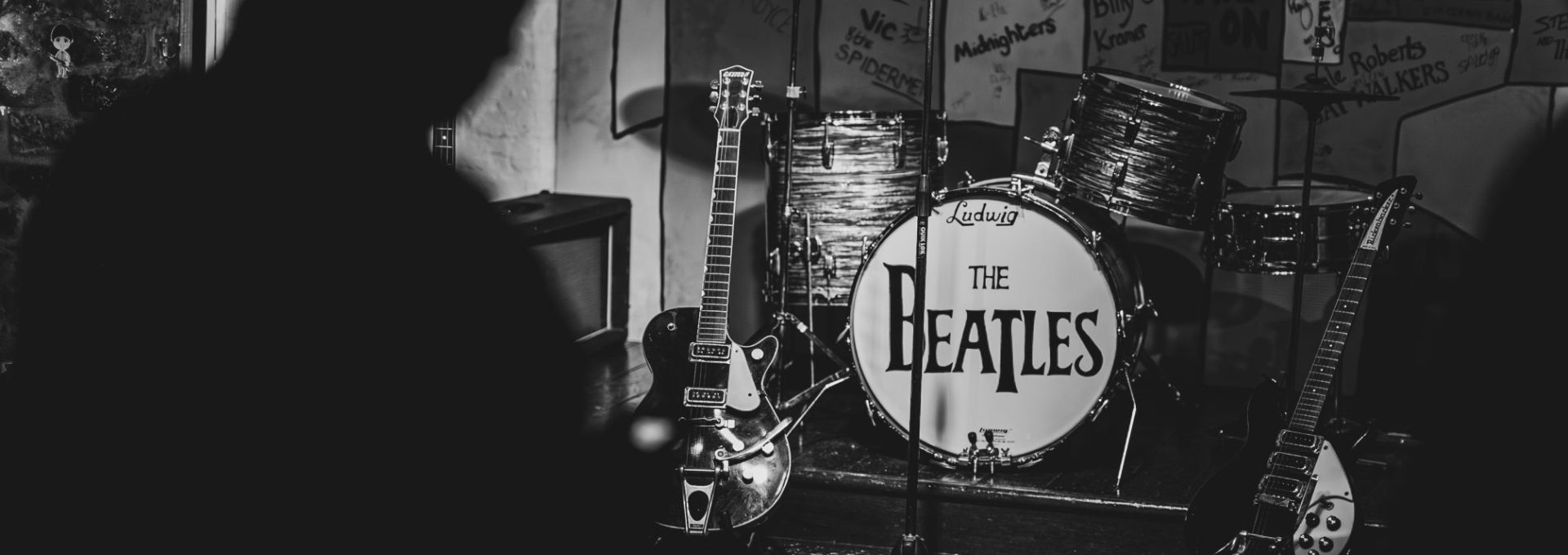 Visitors in the Cavern Club replica room at The Beatles Story Museum in Liverpool