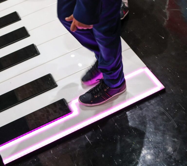 Giant floor piano at The Beatles Story in Liverpool