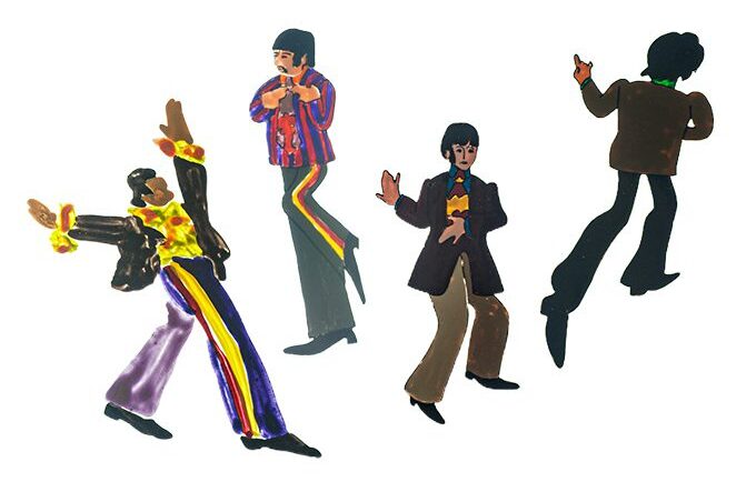 These small pieces of art are actual frames of animation from the film. You can even see them on display at The Beatles Story!