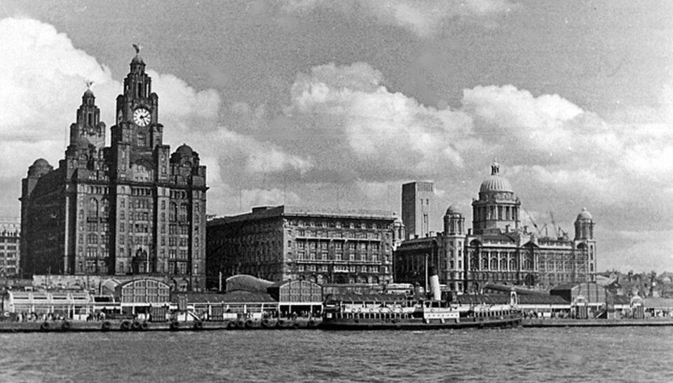 How the Liverpool Pier Head looked in 1950. What remains the same, and what has changed?